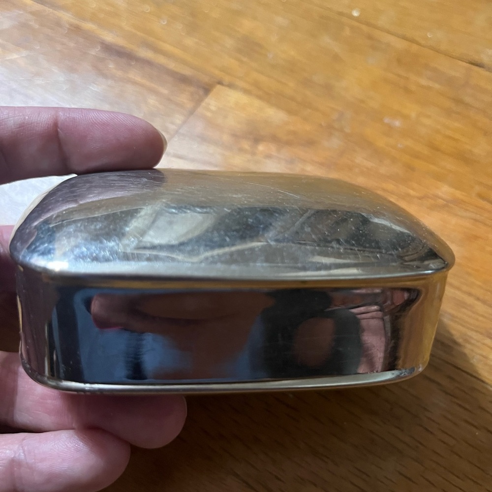 Vintage Military Issue Silver-Tone Grooming Metal Soap Case Container
